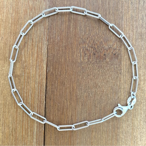 Solid Real 925 Sterling Silver Dainty Chain Bracelet Italy Woman Gift - Picture 2 of 12